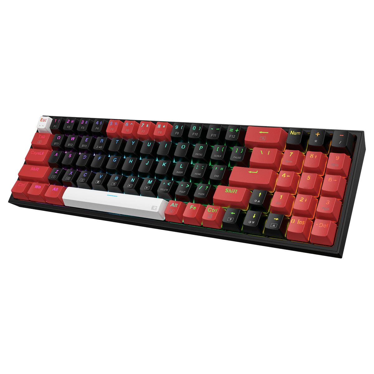 Gmk67 Gaming Keyboard Convenient Use RGB Backlit Game Accessories (Wine Red), Size: 325