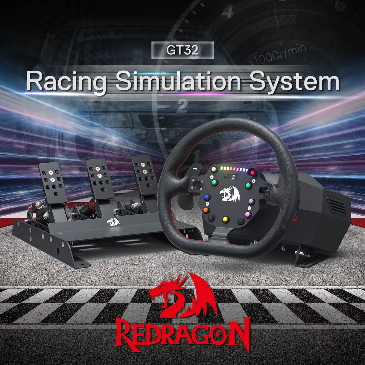 Simulador de Corrida Redragon GT-32 com Volante e Pedais - Controle  Simulador - Magazine Luiza