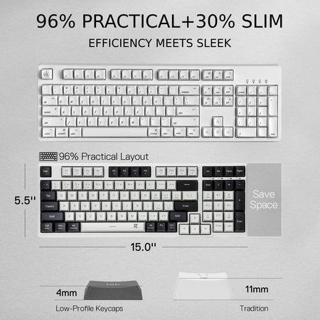 Redragon BK7114 96% 98 Keys Scissor Mechanism Slim Wireless Keyboard