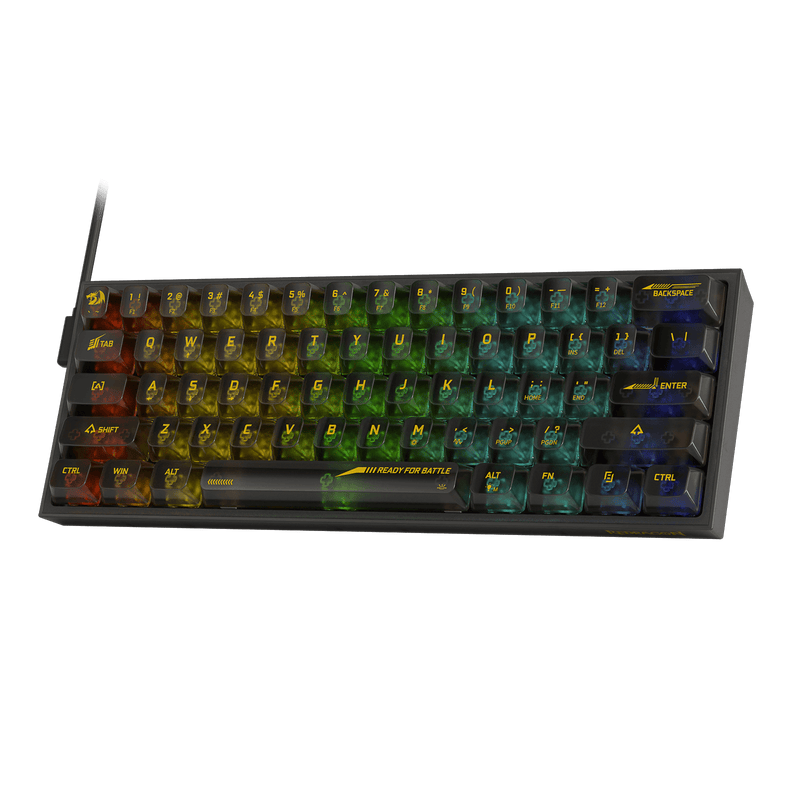 Redragon K617 SE 60% 61 Keys Compact Full-Transparent Mechanical ...