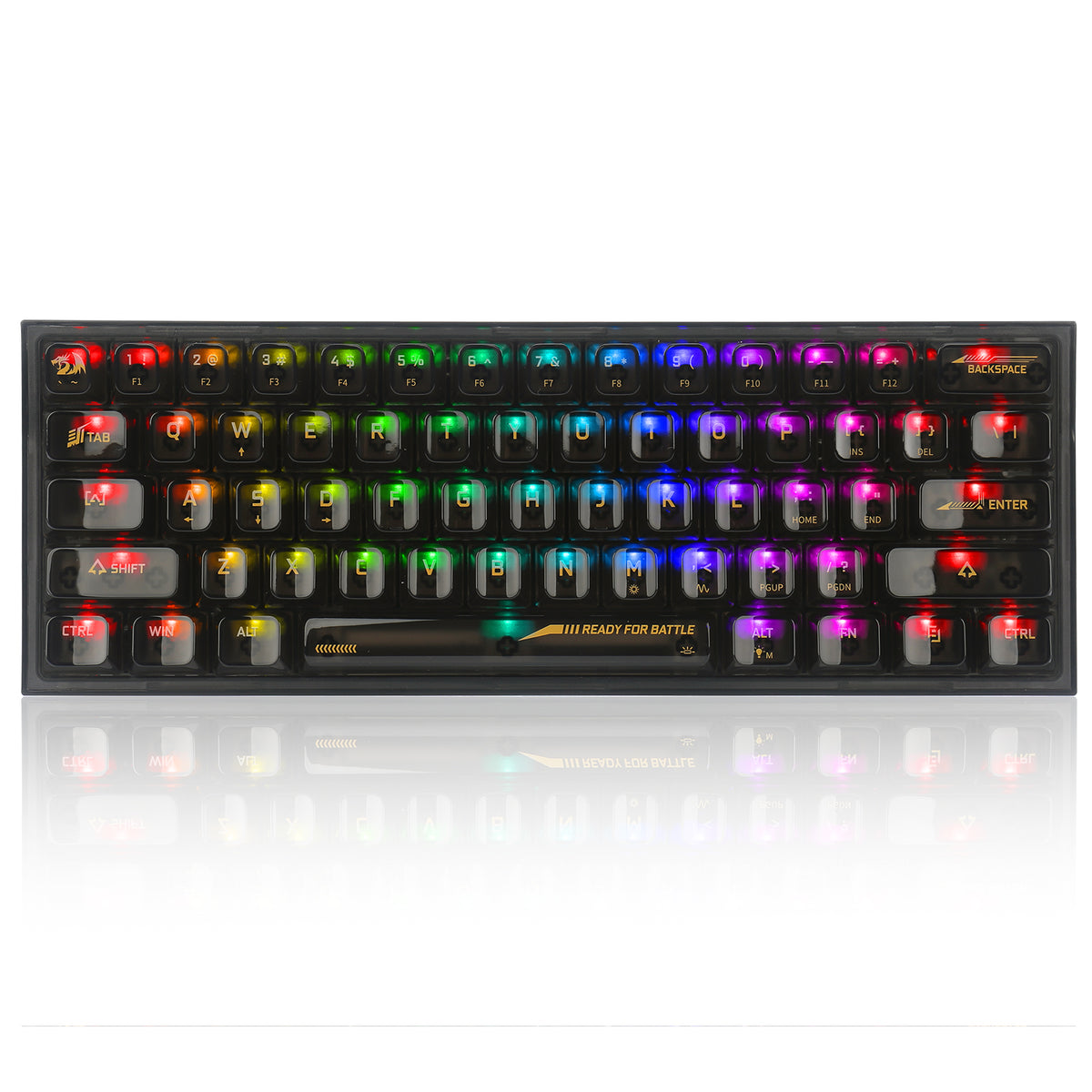 Redragon K617CTB-RGB 60% Wired RGB Gaming Keyboard, 61 Keys Compact Fu ...