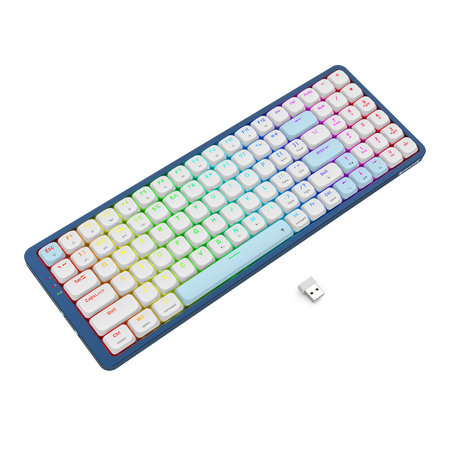 Redragon K684WB-RGB-PRO EVA PRO 3 modes connection 94 keys low profile keycap mechanical keyboard