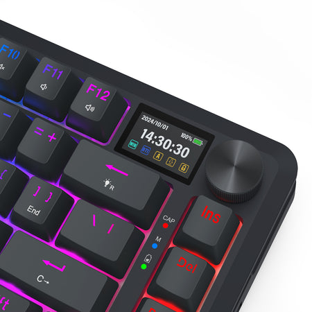 Redragon K708RGB-PRO FLEKACT LCD screen GASKET mounted 3 modes connection mechanical keyboard