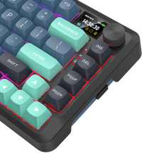 Redragon K724 PRO Wireless Gasket Gaming Keyboard w/Hype Screen & Knob, 81-Key Mechanical Keyboard, Easy-Control 1.14’’ TFT Info Display, 5-Layer Noise Dampening, Custom Linear Switch, Dark Jade Color