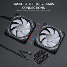 Redragon GCF012 Standard 120mm PC Case Fan, Daisy-Chain Connection, 5V 3Pin ARGB Lighting, 4 Pin PWM Case Fan, for Radiator/Computer Case Cooling, 120x120x25mm, 3 Pack