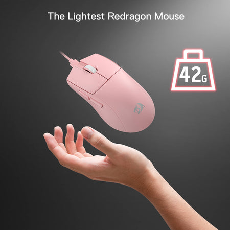 Redragon M996 Wired 8K Gaming Mouse, 42G Ultra-Light 26,000 Max DPI 2.4G Wireless Gaming Mouse w/Ergonomic Natural Grip Build, Full Programmable Buttons, Software Supports DIY Keybinds & DPI