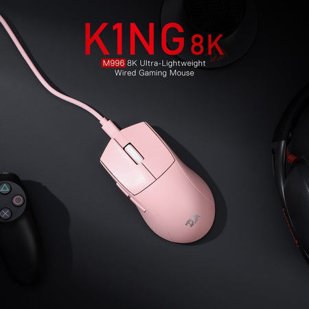 Redragon M996 Wired 8K Gaming Mouse, 42G Ultra-Light 26,000 Max DPI 2.4G Wireless Gaming Mouse w/Ergonomic Natural Grip Build, Full Programmable Buttons, Software Supports DIY Keybinds & DPI