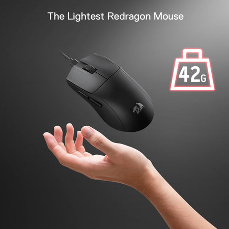 Redragon M996 Wired 8K Gaming Mouse, 42G Ultra-Light 26,000 Max DPI 2.4G Wireless Gaming Mouse w/Ergonomic Natural Grip Build, Full Programmable Buttons, Software Supports DIY Keybinds & DPI