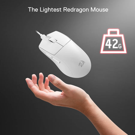 Redragon M996 Wired 8K Gaming Mouse, 42G Ultra-Light 26,000 Max DPI 2.4G Wireless Gaming Mouse w/Ergonomic Natural Grip Build, Full Programmable Buttons, Software Supports DIY Keybinds & DPI