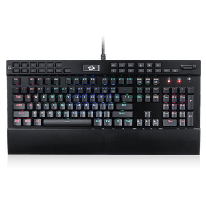 Redragon K550 RGB Gaming Keyboard, 104 Keys + 12 Macro G Keys Wired Mechanical Keyboard w/Aluminum Top Plate, Custom Clicky Purple Switch, Extra USB Port & Wrist Rest