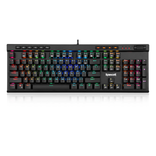 Redragon K580-PRO RGB Backlit Mechanical Gaming Keyboard 104 Keys Anti-ghosting with Macro Keys & Dedicated Media Controls, Onboard Macro Recording (Optical Brown Switches)