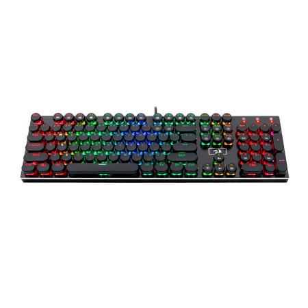 Redragon K556-RK RGB LED Backlit Mechanical Gaming Keyboard with Brown Switches,104 Anti-ghosting Standard Keys Retro Vintage USB Typewriter Inspired English US Layout