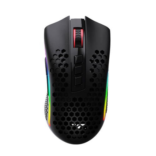 Redragon M808 Storm Lightweight RGB Wireless Gaming Mouse, Honeycomb Shell - 12,400 DPI Optical Sensor - 7 Programmable Buttons, Black