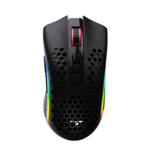 Redragon M808 Storm Lightweight RGB Wireless Gaming Mouse, Honeycomb Shell - 12,400 DPI Optical Sensor - 7 Programmable Buttons, Black